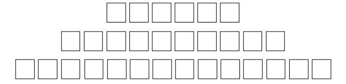 The diagram below shows the arrangement of seats in the first three rows of an auditorium-example-1