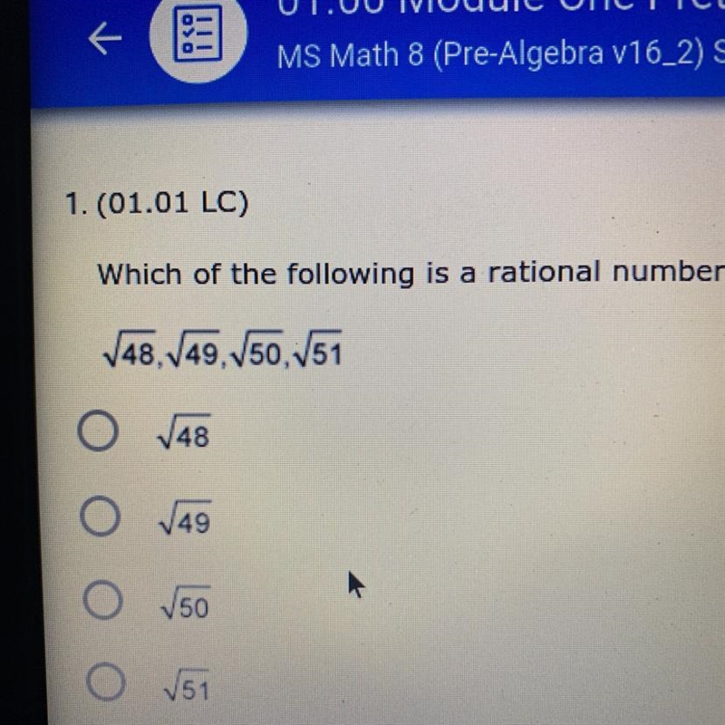 Which of the following is a rational number-example-1