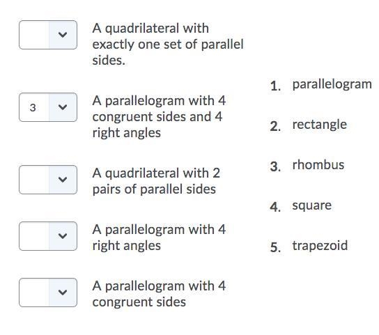 Match the quadrilateral with the best and most complete description.-example-1