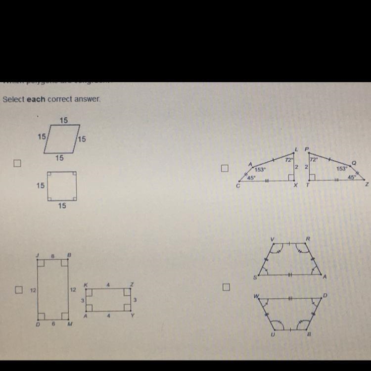 Which polygons are congruent?-example-1