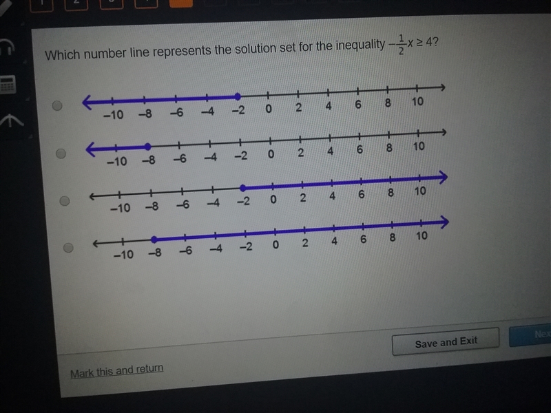 Anyone plz help asap -1/2× >_ 4-example-1