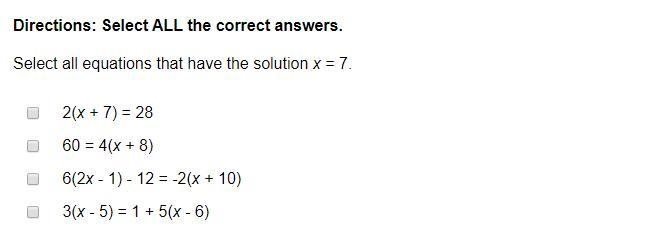 Select all equations that have the solution x = 7.-example-1