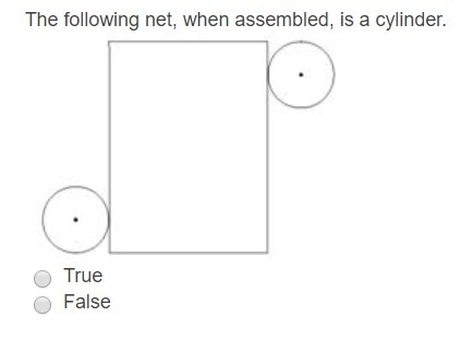 Question 1. The following net, when assembled, is a cylinder. Question 2. Find the-example-1