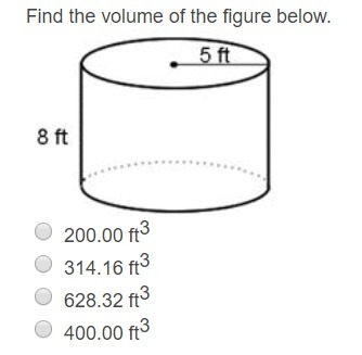 Question 1. The following net, when assembled, is a cylinder. Question 2. Find the-example-2