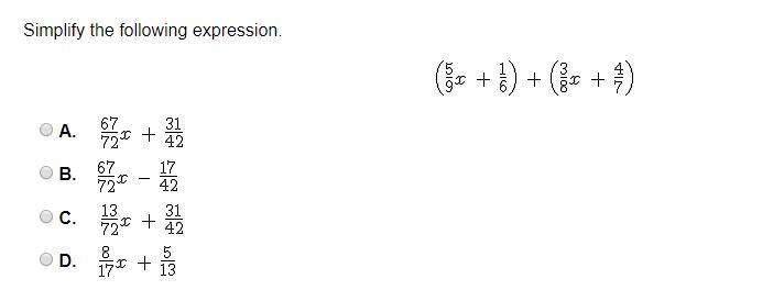 Simplify the following expression.-example-1