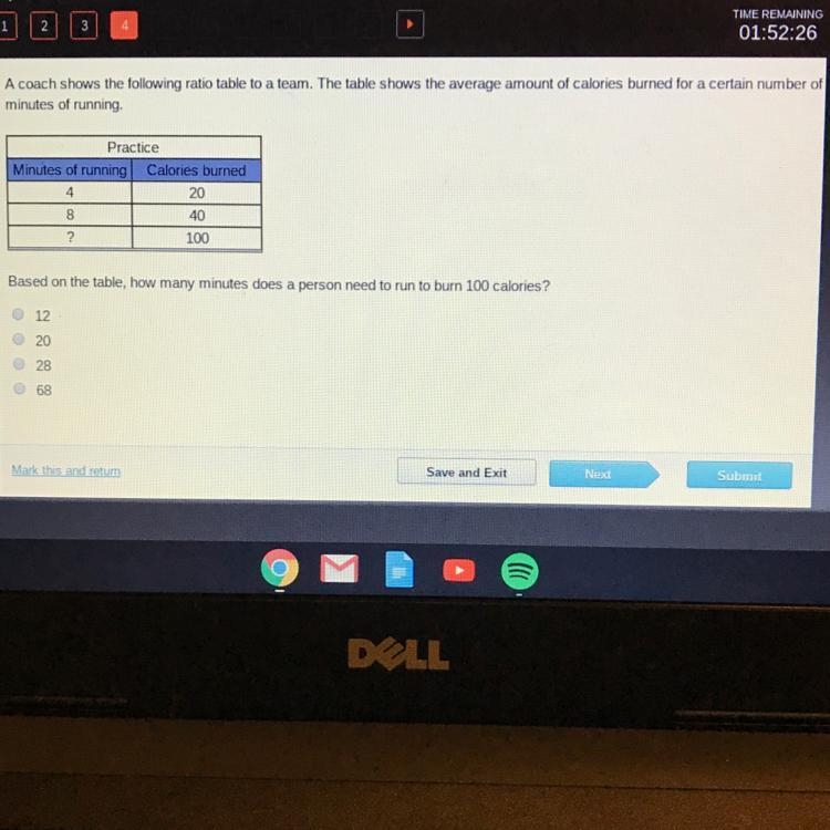 a coach shows the following ratio table to a team. the table shows the average amount-example-1