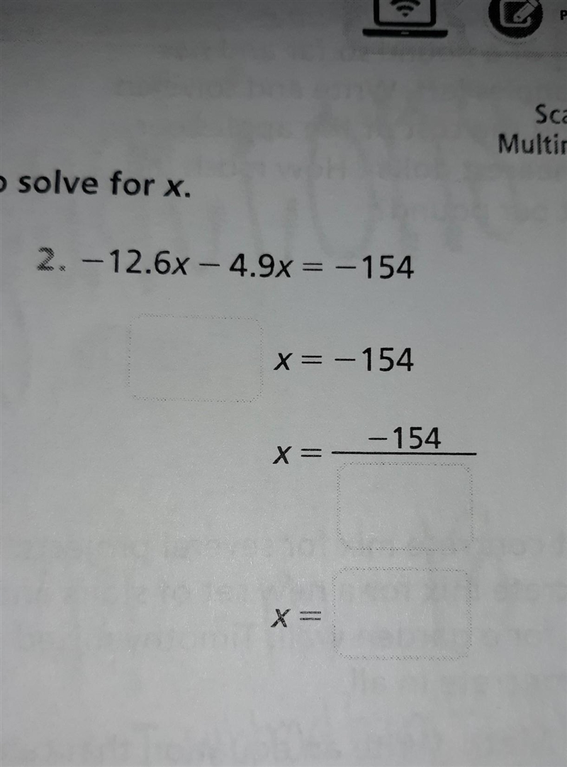 Combine like terms to solve equations ​-example-1