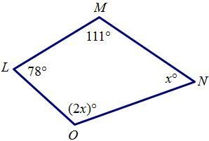 Find angle O A. 57° B. 78° C. 111° D. 114°-example-1