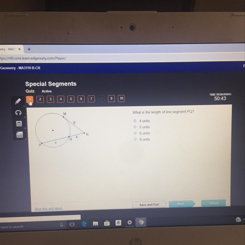 What is the length of line segment PQ-example-1