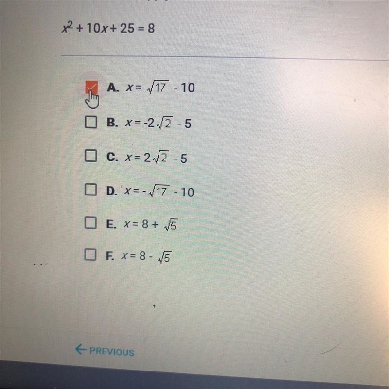 Which of the following are solutions to the equation below. Check all that apply-example-1