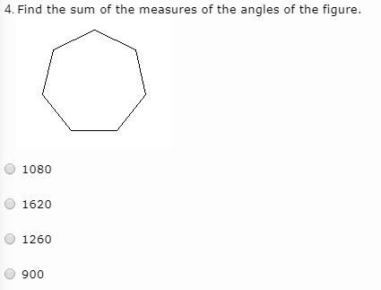 Find the sum of the measures of the angles of the figure.-example-1