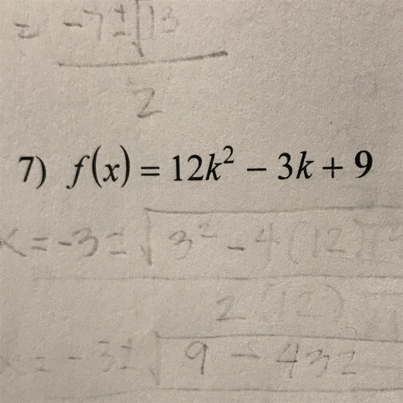 Help! Me! Solve this equation. Solve for x using the quadratic formula.-example-1