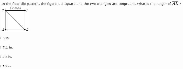 In the floor tile pattern, the figure is a square and the two triangles are congruent-example-1