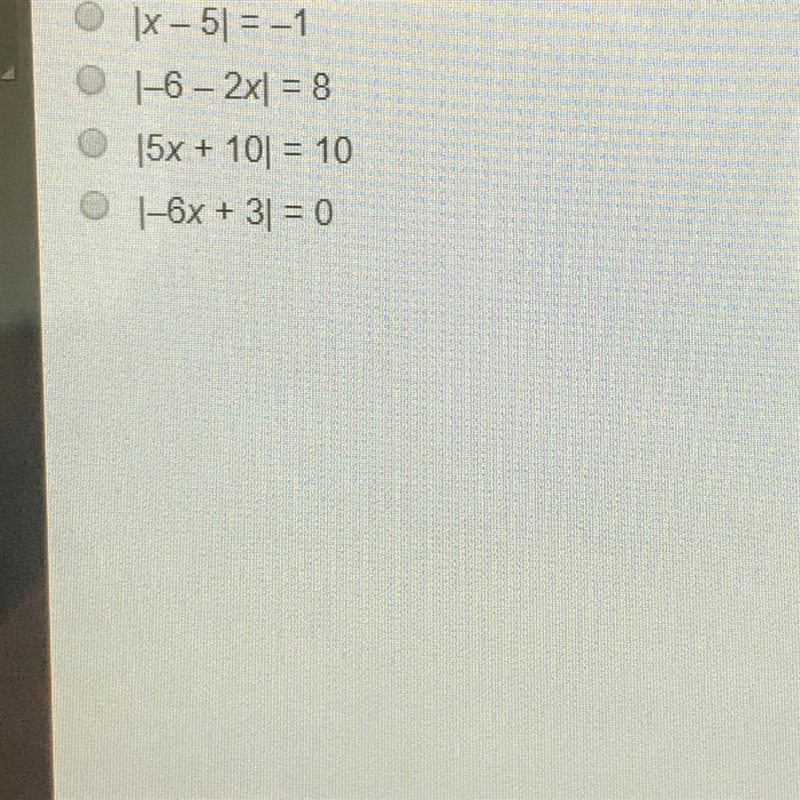 Which equation has only one solution?-example-1