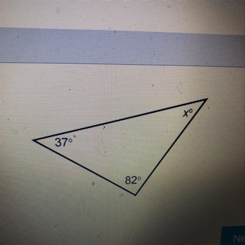 What is the measure of angle X. Enter your answer in the box.-example-1