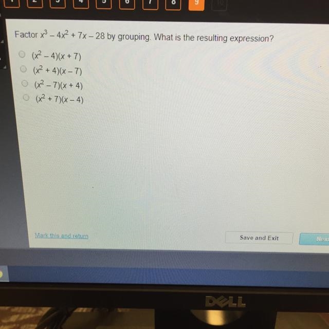 Factor 4 28 by grouping What is the resulting expression?-example-1