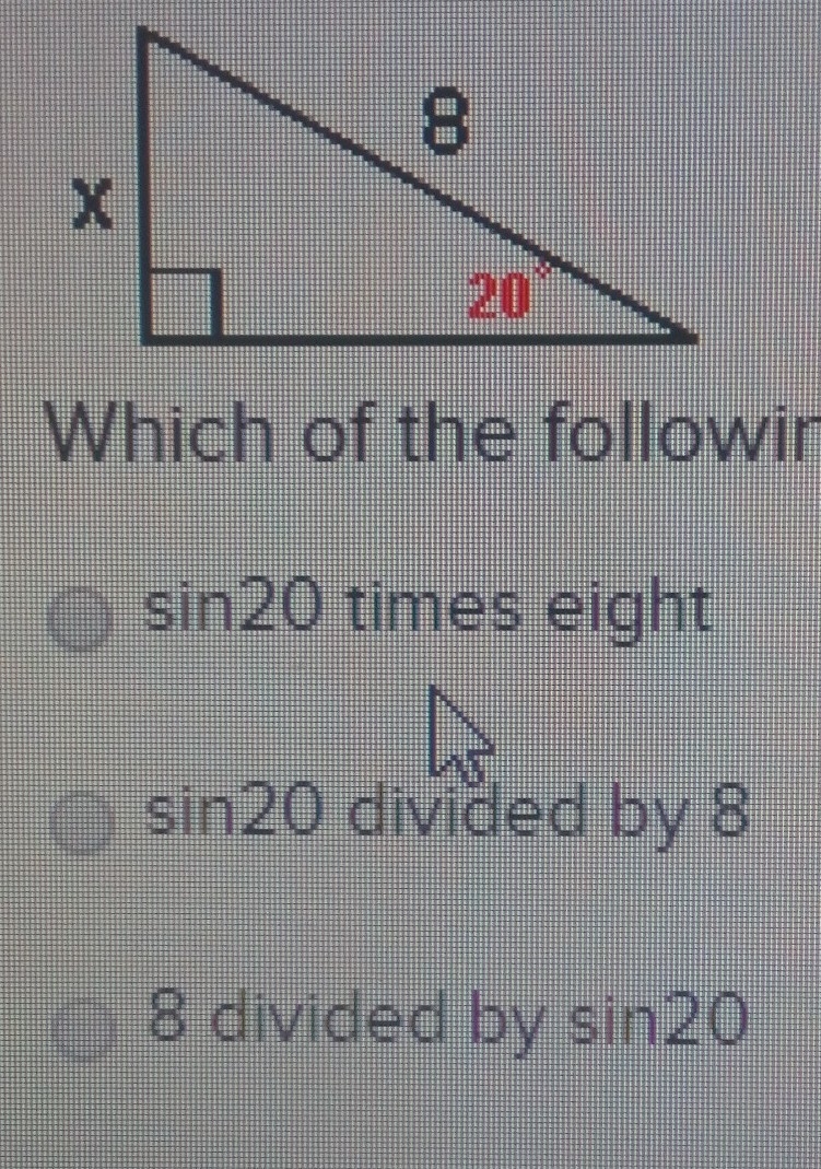 Which of the following describes how to calculate the value of x?-example-1