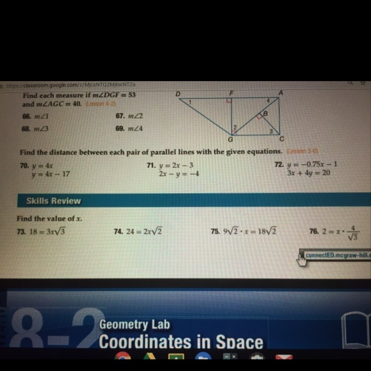 Need help with 73, 74, 75, & 76. Find the value of X.-example-1