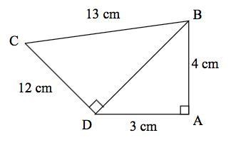 Find the area of the triangles ABD and BCD using Heron’s formula. Hence find the area-example-1