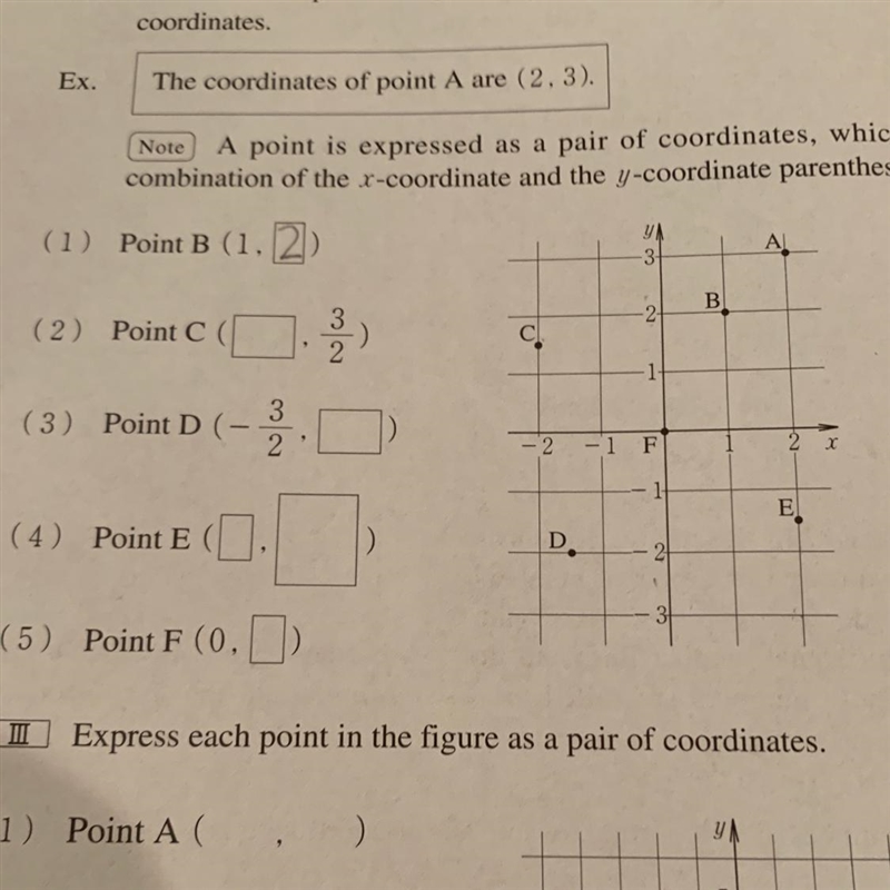 How are they getting the numerator and denominator for the fractions for the coordinates-example-1