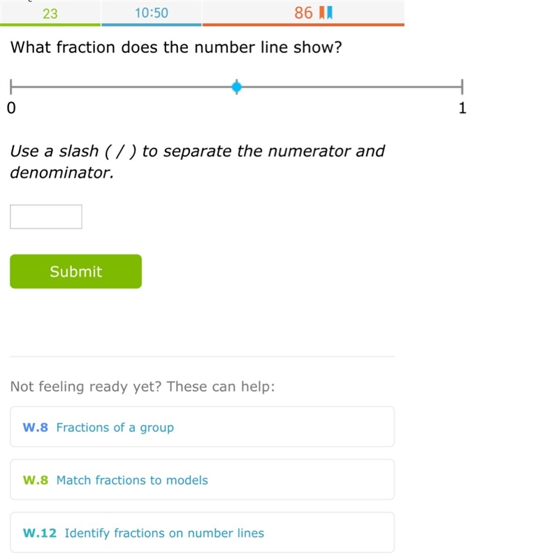 What fraction does the number line show?-example-1