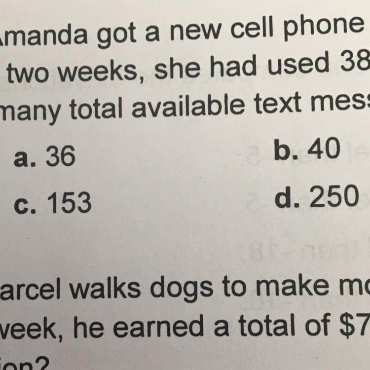 Amanda got a new cell phone and used 95 text message in the first two weeks. In those-example-1