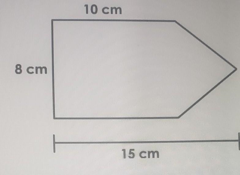 What is the area of the pentagon shown? a.150cm^2 b.100 cm^2 c. 80cm^2 d.120cm^2​-example-1