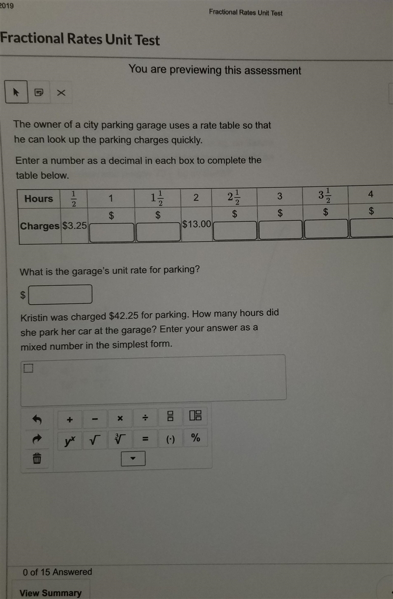 The owner of a city parking garage uses a rate table so that he can look up the parking-example-1