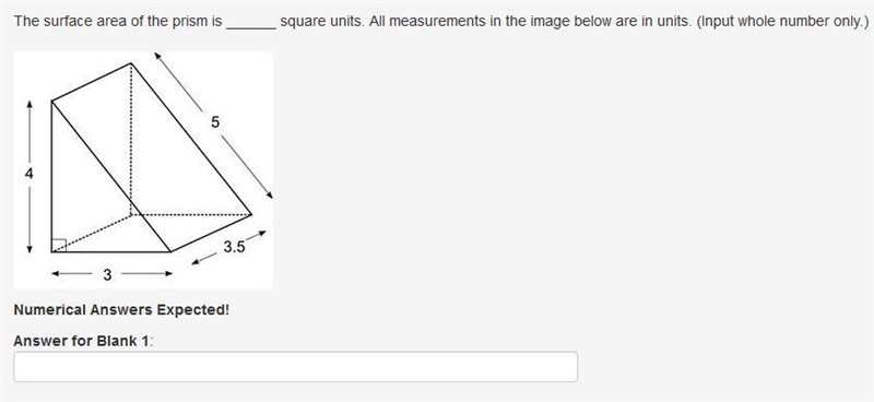 The surface area of the prism is ______ square units. All measurements in the image-example-1