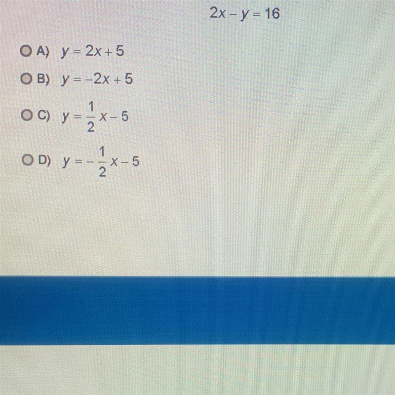 What is the equation of the line that has a y-intercept of 5 and is parallel to the-example-1