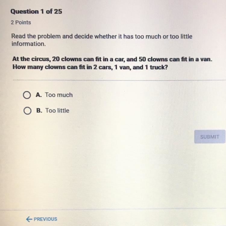 Read the problem and decide whether it has too much or too little information At the-example-1