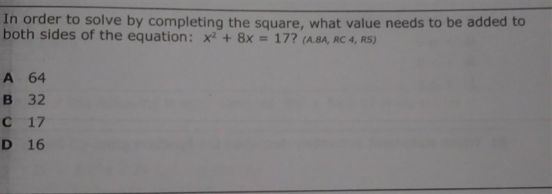 In order to solve by completing the square, what value needs to be added to both sides-example-1