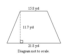 Find the area of the trapezoid. Question 5 options: 219.96 yd2 92.43 yd2 439.92 yd-example-1