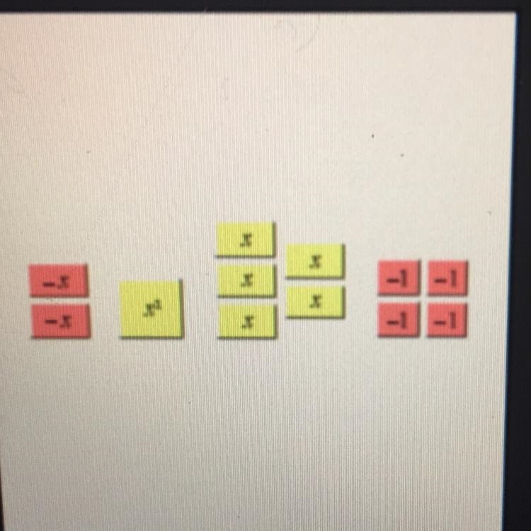 Select the expression represented by the tiles. Remember, red tiles represent negative-example-1