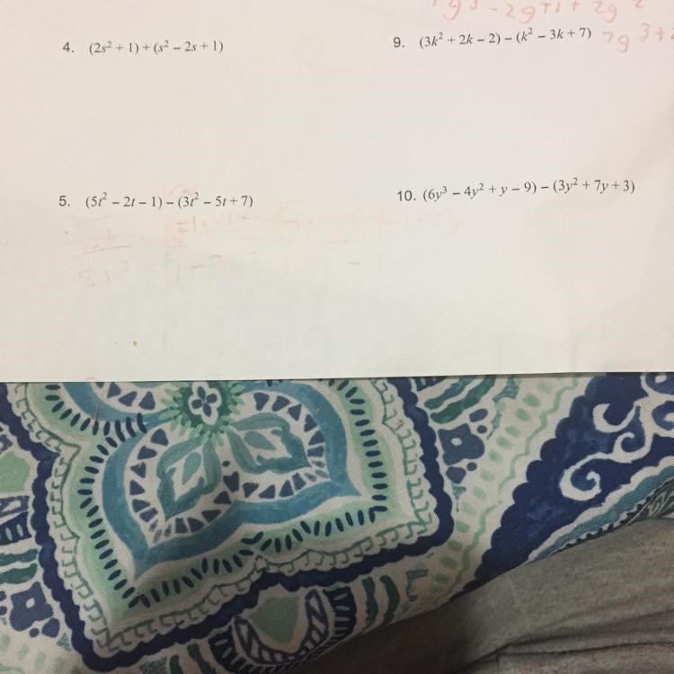 Adding and subtracting the given polynomials-example-1