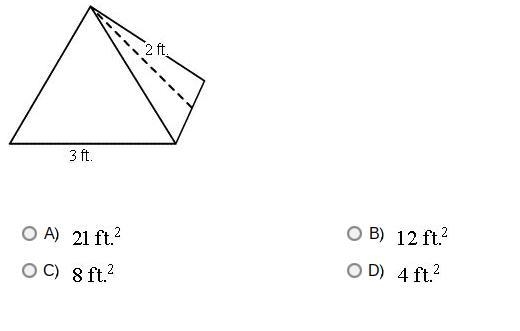 The base of this regular right pyramid is a square. What is its surface area?-example-1