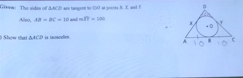 I don't understand how to prove that this is an isosceles triangle.​-example-1