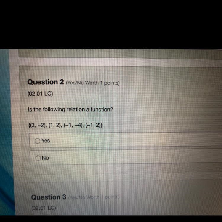 Is the following relation a function ?-example-1