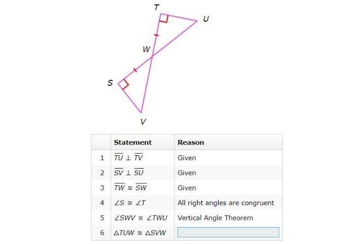 *20 points* Complete the proof. Prove: △TUW ≅ △SVW-example-1