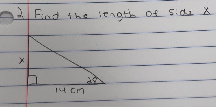 Find the length of side x. Show steps please!-example-1