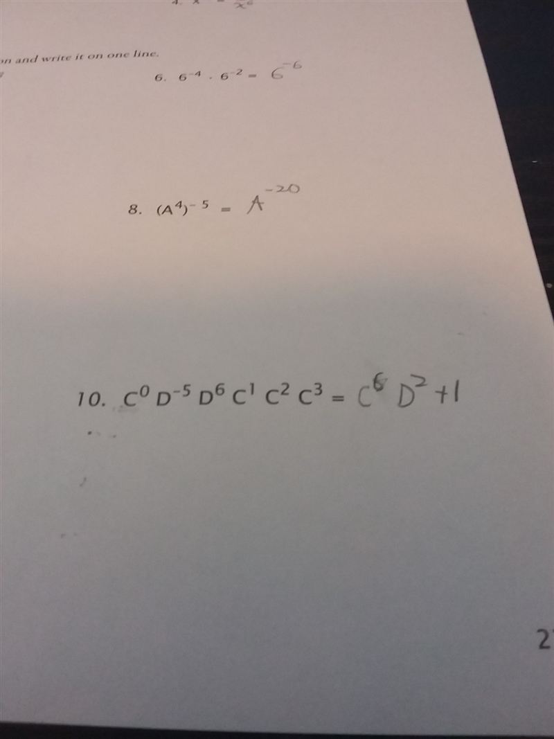 Is the answer to number 10 correct? if i have C^0 would i just add 1 to my answer-example-1