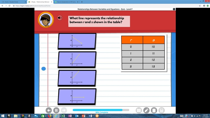 What equation represents the relationship between r and s shown in the table?-example-1