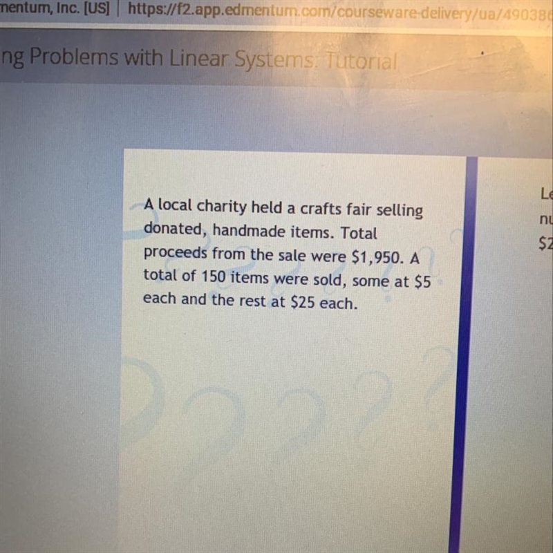 Let x be the number of $5 items and y the number of $25 items. How many items sold-example-1