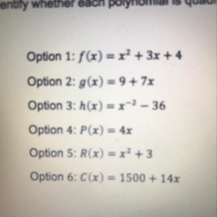 Identify whether each polynomial is quadratic, linear, or neither-example-1