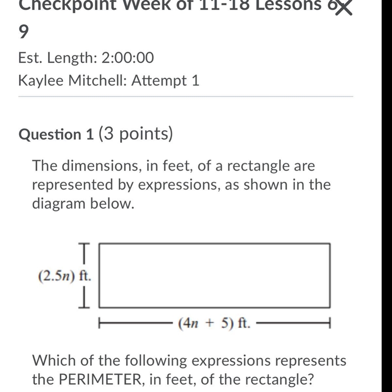 The choices are A.6.5n+5 B.10.5n+10 C.20n+5 D13n+10 Please I need the answer ASAP-example-1