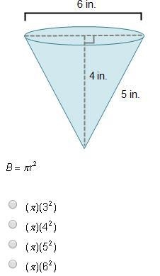 35 points answer asap!!!!!!!!!!!!!!!Which expression represents the area of the base-example-1