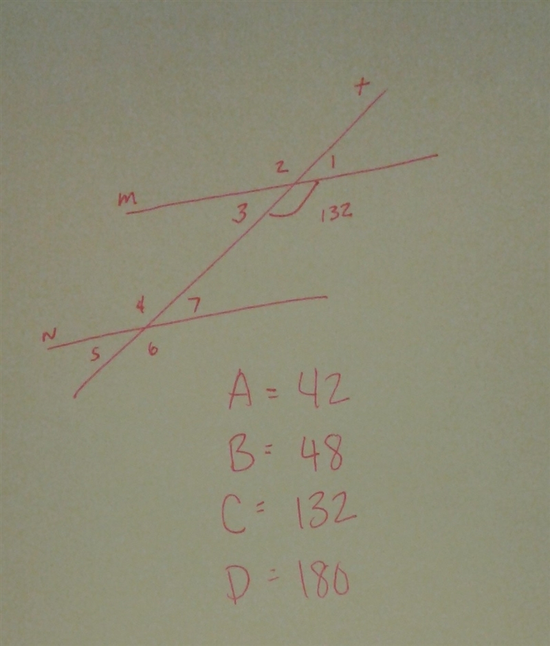 Lines m and n are parallel what is the measure of angle 5-example-1