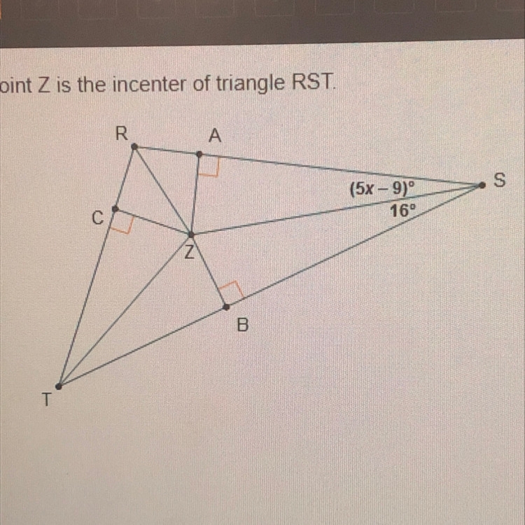 PLEASE RESPOND QUICKLY Point Z is the center of triangle RST. What is the value of-example-1