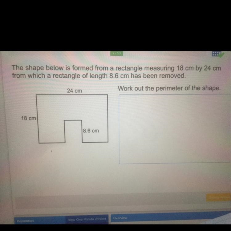 Eeeek help, I don’t exactly know how to calculate the width of the missing shape!-example-1