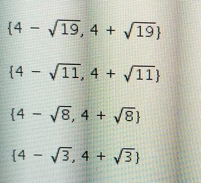 Solve x^2 - 8x = 3 by completing the square. Which is the solution set of the equation-example-1